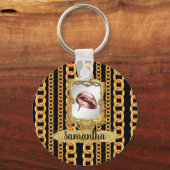 Mooie Gold Elegant Chic Custom Sleutelhanger (Voorkant)
