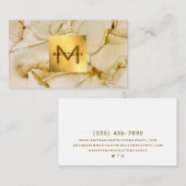 Mooie Gold Foil Brown Beige Visitekaartje (Voorkant / Achterkant)