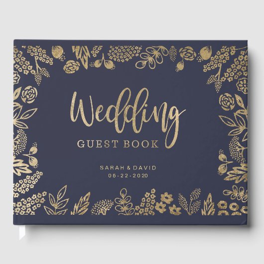 Mooie Gold Foil bruiloft gastenboek (Voorkant)