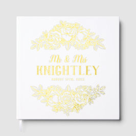 Mooie Gold Foil Rozen Floral Wedding Gastenboek
