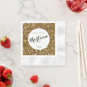 Mooie Gold Glitter 13e verjaardag Servet (Insitu)
