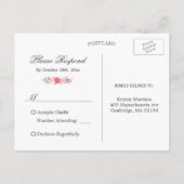 Mooie Gold Glitter Floral RSVP-respons Uitnodiging Briefkaart (Achterkant)