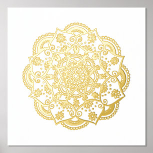 Mooie Gold Mandala Folie Art Print