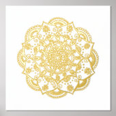 Mooie Gold Mandala Folie Art Print (Voorkant)