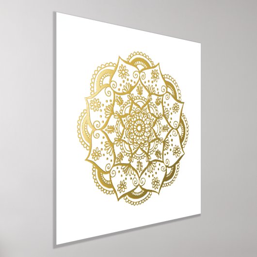 Mooie Gold Mandala Folie Art Print (Laagn)