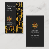 Mooie Gold Numbers Design Forex Visitekaartje (Voorkant / Achterkant)
