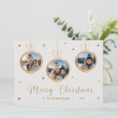 Mooie Gold Ornament Flat Holiday Kaart (Staand voorkant)