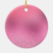 Mooie Gold Pink Glitzy Eyes Keramisch Ornament (Achterkant)