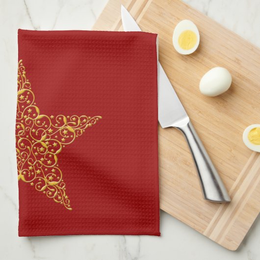 Mooie Gold Star Kitchen Towel Theedoek (Quarter Fold)