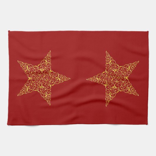 Mooie Gold Star Kitchen Towel Theedoek (Horizontaal)