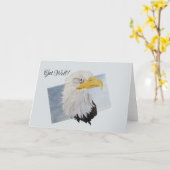 Mooie Golden Eye American Bald Eagle Art Kaart (Gele Bloem)