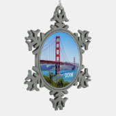 Mooie Golden Gate Bridge Tin Sneeuwvlok Ornament (Links)