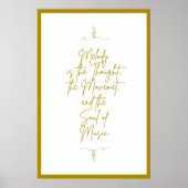 Mooie Golden Music Quote op White Background Poster (Voorkant)