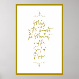 Mooie Golden Music Quote op White Background Poster