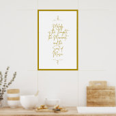 Mooie Golden Music Quote op White Background Poster (Keuken)