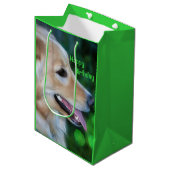 Mooie Golden Retriever Gift Bag Medium Cadeauzakje (Voorkant Gekanteld)