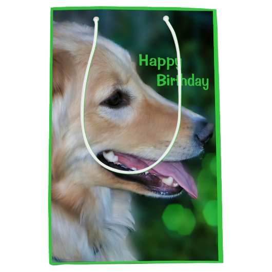 Mooie Golden Retriever Gift Bag Medium Cadeauzakje (Voorkant)