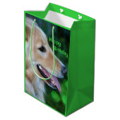 Mooie Golden Retriever Gift Bag Medium Cadeauzakje (Achterkant Gekanteld)