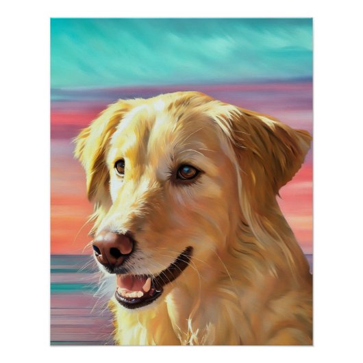 Mooie Golden Retriever Glossy Poster (Voorkant)
