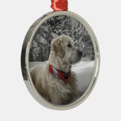 Mooie Golden Retriever in sneeuw Metalen Ornament (Rechts)