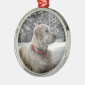 Mooie Golden Retriever in sneeuw Metalen Ornament (Links)