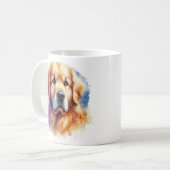 Mooie Golden Retriever in Waterverf Koffiemok (Voorkant links)