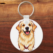 Mooie Golden Retriever Sleutelhanger (Achterkant)