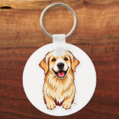 Mooie Golden Retriever Sleutelhanger (Voorkant)