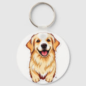 Mooie Golden Retriever Sleutelhanger (Achterkant)