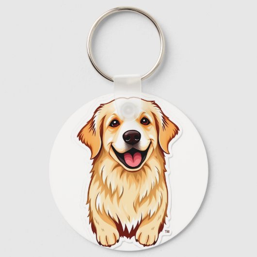 Mooie Golden Retriever Sleutelhanger (Achterkant)