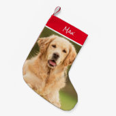 Mooie Golden Retriever Stocking Kleine Kerstsok (Voorkant (Hangend))