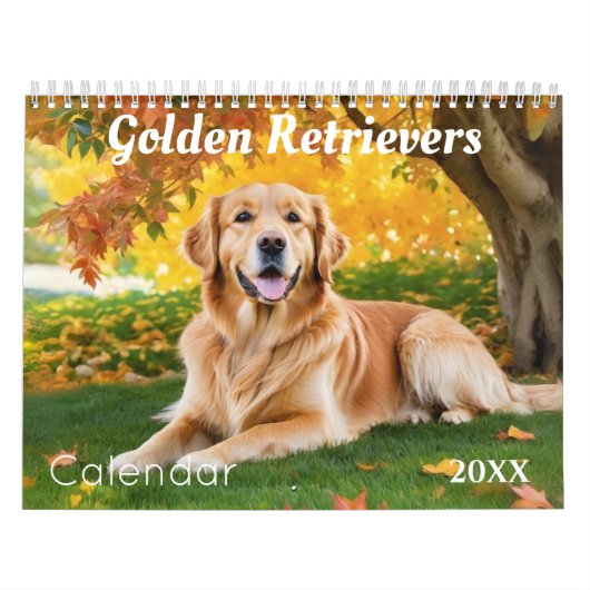 Mooie Golden Retrievers Hondenliefhebbers Wall Kalender (Hoes)