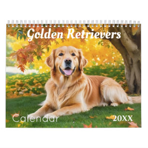 Mooie Golden Retrievers Hondenliefhebbers Wall Kalender