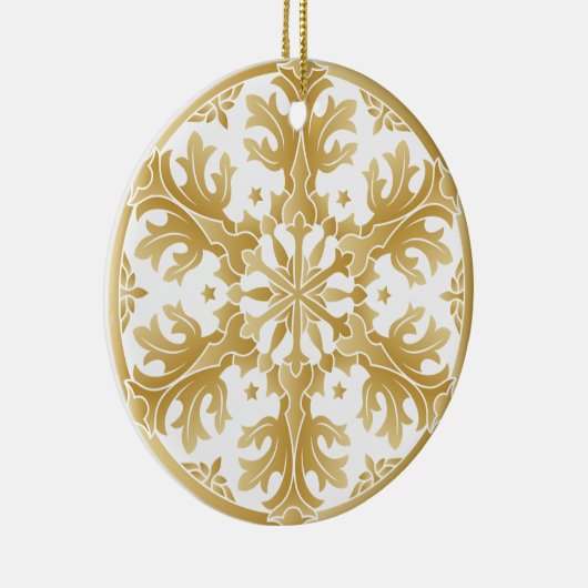 Mooie Golden Snowflake Circle Ornament (Rechts)