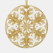 Mooie Golden Snowflake Circle Ornament (Voorkant)