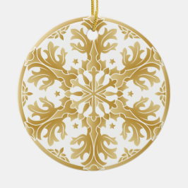 Mooie Golden Snowflake Circle Ornament