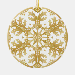 Mooie Golden Snowflake Circle Ornament