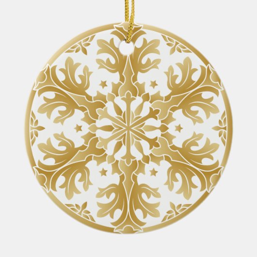 Mooie Golden Snowflake Circle Ornament (Voorkant)