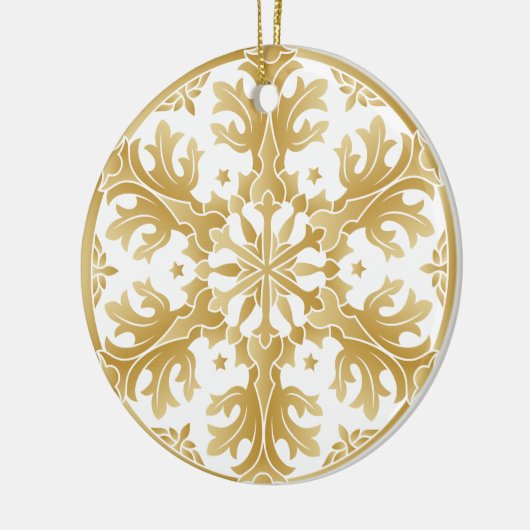 Mooie Golden Snowflake Circle Ornament (Links)
