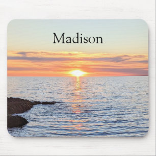 Mooie Golden Sunset Custom Name Muismat