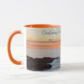 Mooie Golden Sunset op Zee Dankbaarheid Sinaasappe Mok (Links)