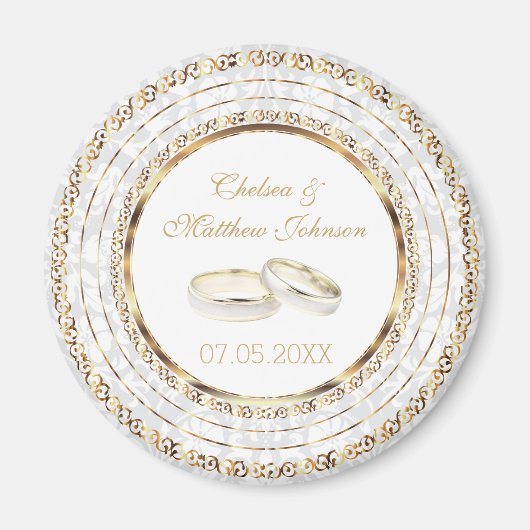 Mooie Golden Wedding Bands Magneet (Voorkant)