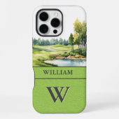 Mooie golfbaan monogram naam iPhone hoesje (Achterkant)