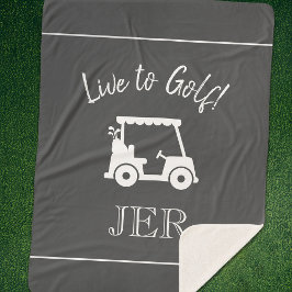 Mooie Golfer Golfkar Monogram Beginletters Grijs Sherpa Deken