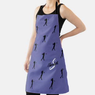 Mooie Golfspeler Patroon Geborduurd Periwinkle Bla Schort