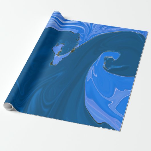 Mooie golven Abstracte schilderende wandkunst Cadeaupapier (Uitgerold)