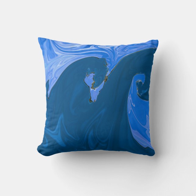 Mooie golven Abstracte schilderende wandkunst Kussen (Voorkant)