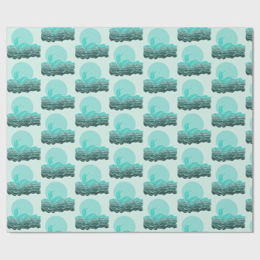 Mooie golven & zonsondergang cadeaupapier (Vlak)