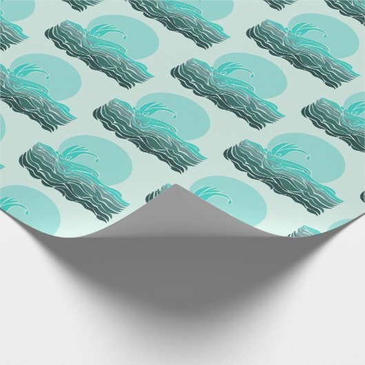 Mooie golven & zonsondergang cadeaupapier (Hoek)