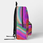 Mooie golvende kleuren van de regenboog bedrukte rugzak (Links)